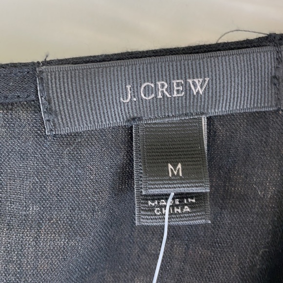 NWT J CREW Black Linen Blend Scalloped Hem Romper - Picture 3 of 8